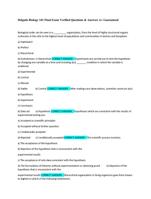 Delgado Biology 141 Final Exam | Verified Questions & Answers | A+ Guaranteed