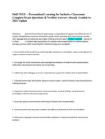 D662 WGU – Personalized Learning for Inclusive Classrooms | Complete Exam Questions & Verified Answers | Already Graded A+