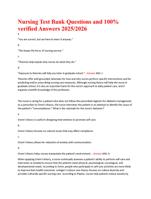Nursing Test Bank Questions & Verified Answers 20252026 Edition 100% Correct