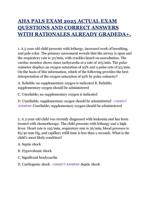 AHA PALS EXAM 2025 ACTUAL EXAM QUESTIONS AND CORRECT ANSWERS WITH RATIONALES ALREADY GRADEDA+.