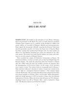 Learn about Mr .Putin the president of Russia