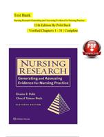 Test Bank Nursing Research Generating and Assessing Evidence for Nursing Practice 11th Edition By Polit Beck