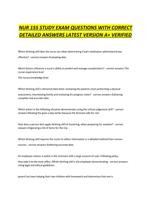 NUR 155 STUDY EXAM QUESTIONS WITH CORRECT DETAILED ANSWERS LATEST VERSION A+ VERIFIED