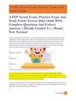 AANP Actual Exam, Practice Exam And  Study Guide Newest 2025/2026 With  Complete Questions And Correct  Answers