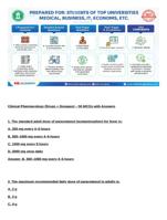 Clinical Pharmacology (Drugs + Dosages)  50 MCQs with Answers