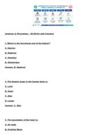 Anatomy & Physiology  50 MCQs with Answers