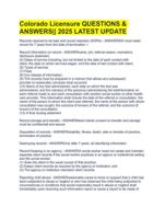 Colorado Licensure QUESTIONS & ANSWERS|| 2025 LATEST UPDATE