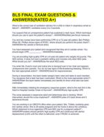 BLS FINAL EXAM QUESTIONS & ANSWERS(RATED A+)