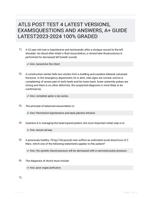 ATLS POST TEST 4 LATEST VERSIONS, EXAMSQUESTIONS AND ANSWERS, A+ GUIDE LATEST2023-2024 100% GRADED
