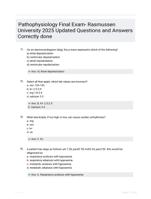Pathophysiology Final Exam- Rasmussen University 2025 Updated Questions and Answers Correctly done