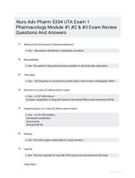 Nurs Adv Pharm 5334 UTA Exam 1 Pharmacology Module #1,#2 & #3 Exam Review Questions And Answers