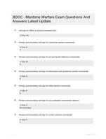 BDOC - Maritime Warfare Exam Questions And Answers Latest Update