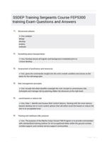 SSDEP Training Sergeants Course FEP5300 training Exam Questions and Answers