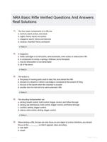 NRA Basic Rifle Verified Questions And Answers Real Solutions