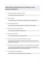 NRA Pistol Shooting Exam Questions And Answers Rated A+