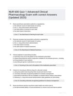 NUR 600 Quiz 1 Advanced Clinical Pharmacology Exam with correct Answers (Updated 2025)