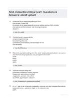 NRA Instructors Class Exam Questions & Answers Latest Update