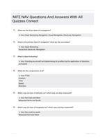 NIFE NAV Questions And Answers With All Quizzes Correct