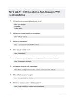 NIFE WEATHER Questions And Answers With Real Solutions