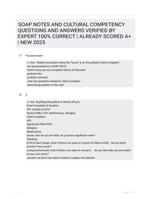 SOAP NOTES AND CULTURAL COMPETENCY QUESTIONS AND ANSWERS VERIFIED BY EXPERT 100% CORRECT | ALREADY SCORED A+ | NEW 2025