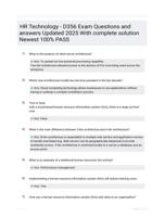 HR Technology - D356 Exam Questions and answers Updated 2025 With complete solution Newest 100% PASS