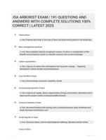 ISA ARBORIST EXAM | 191 QUESTIONS AND ANSWERS WITH COMPLETE SOLUTIONS  100% CORRECT | LATEST 2025