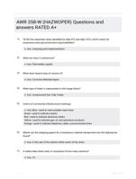 AWR 358-W (HAZWOPER) Questions and answers RATED A+