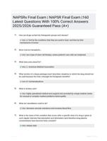 NAPSRx Final Exam | NAPSR Final Exam |160 Latest Questions With 100% Correct Answers 2025/2026 Guaranteed Pass (A+)