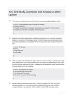 AIC 304 Study Questions and Answers Latest Update
