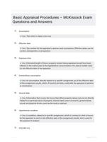 Basic Appraisal Procedures  McKissock Exam Questions and Answers