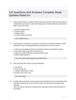 ILE Questions And Answers Complete Study Updates Rated A+