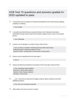 HCB Test 10 questions and answers graded A+ 2025 updated to pass