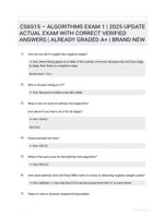 CS6515  ALGORITHMS EXAM 1 | 2025  UPDATE ACTUAL EXAM WITH CORRECT  VERIFIED ANSWERS | ALREADY GRADED  A+ | BRAND NEW