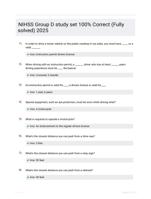 NIHSS Group D study set 100% Correct (Fully solved) 2025
