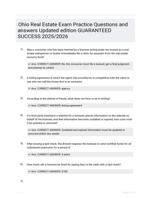 Ohio Real Estate Exam Practice Questions and answers Updated edition GUARANTEED SUCCESS 2025/2026