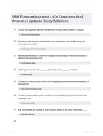 URR Echocardiography | 426 Questions And Answers | Updated Study Solutions