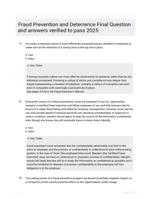 Fraud Prevention and Deterrence Final Question and answers verified to pass 2025