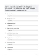 7brew brewista test 2025 Latest Update 2025-2026 140 Questions and 100% Verified Correct Answers Guaranteed A+