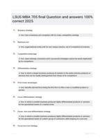 LSUS MBA 705 final Question and answers 100% correct 2025