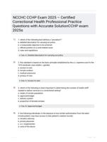 NCCHC CCHP Exam 2025  Certified Correctional Health Professional Practice Questions with Accurate SolutionCCHP exam 2025s