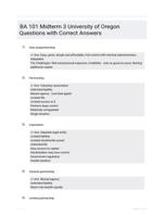 BA 101 Midterm 3 University of Oregon Questions with Correct Answers