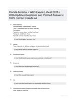 Florida-Termite + WDO Exam (Latest 2025 / 2026 Update) Questions and Verified Answers | 100% Correct | Grade A+