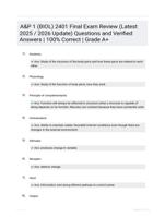 A&P 1 (BIOL) 2401 Final Exam Review (Latest 2025 / 2026 Update) Questions and Verified Answers | 100% Correct | Grade A+