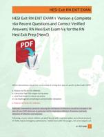 HESI Exit RN EXIT EXAM 1  Version 4 Complete  160 Recent Questions and Correct Verified  Answers/ RN Hesi Exit Exam V4