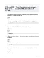 PTI Level 1 & 2 Exam Questions and Answers Best rated A+ Guaranteed Success Latest Update