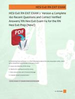 HESI Exit RN EXIT EXAM 2  Version 4 Complete  160 Recent Questions and Correct Verified  Answers/ RN Hesi Exit Exam V4