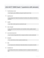 LSU ACCT 2000 Exam 1 questions with answers