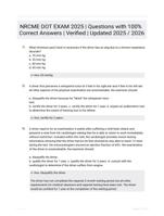 NRCME DOT EXAM 2025 | Questions with 100% Correct Answers | Verified | Updated 2025 / 2026