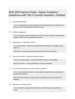 BUS 209 Practice Tests - Saylor Academy | Questions with 100 % Correct Answers | Verified