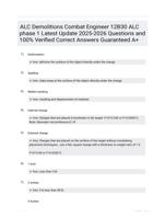 ALC Demolitions Combat Engineer 12B30 ALC phase 1 Latest Update 2025-2026 Questions and 100% Verified Correct Answers Guaranteed A+